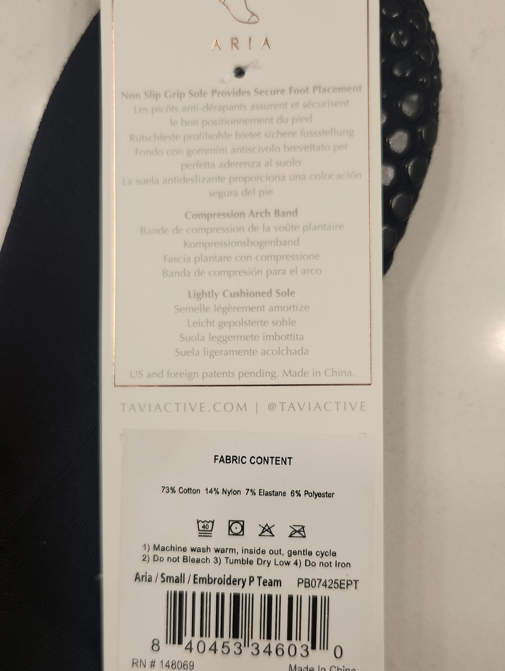 NWT - Pure Barre by Tavi Black Grip Crew Socks - Picture 3 of 4